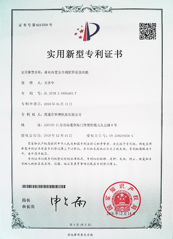 帶有內置安全閥的羅茨鼓風機